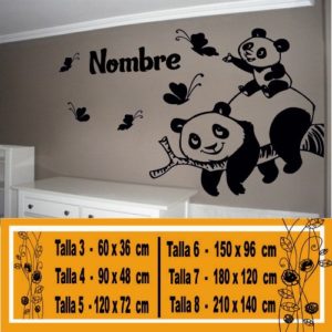 vinilos decorativos familia osos panda 1201