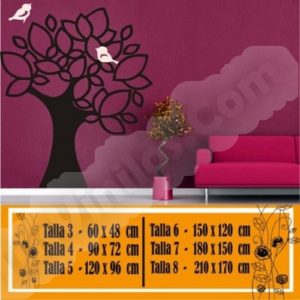 flower wall stickers 2 colors 1059