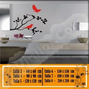 flower wall stickers 2 colors 1063