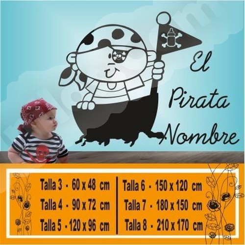 vinilo infantil nombre pirata 1003