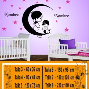 kids wall stickers brothers on the moon