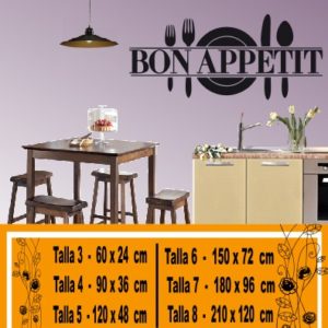 bon appetit with cutlery and plates