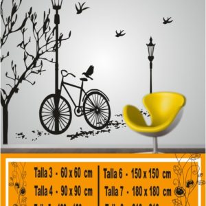 Wall Decal autumn bicycle lamps