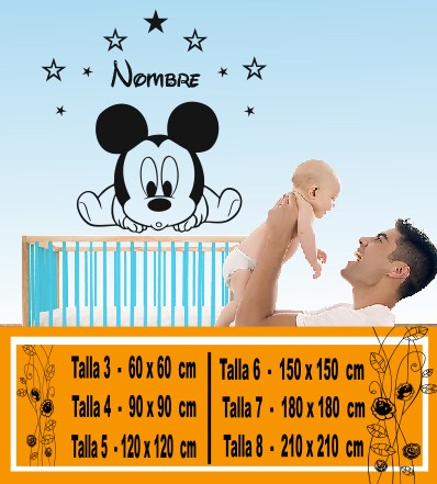 Mickey bebé con nombre y estrellas