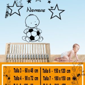Baby stickers with soccer ball and stars