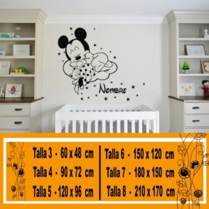 Mickey Mouse schläft auf einer Wolke Babyaufkleber